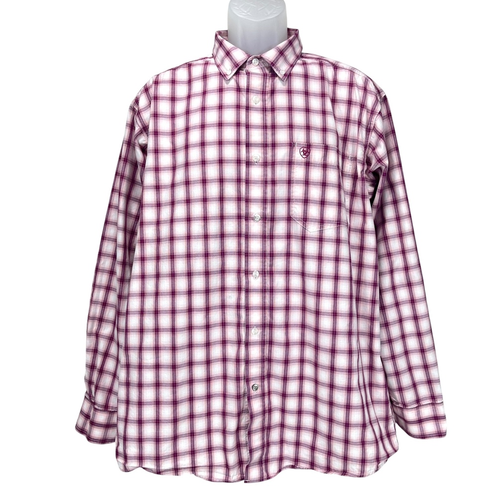 Ariat Pro Series Men's Large Long‎ Sleeve Button Down Shirt Cowboy Western Rodeo